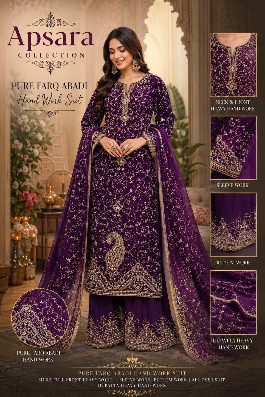 Purple embroidered suit